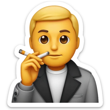 Cool emojie with a cigarette sticker