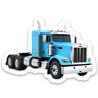 Sky blue peterbilt 379 63 inch cabin sticker