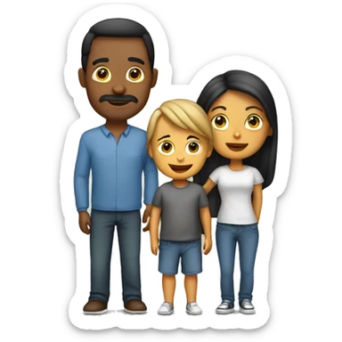 Familia mama papa  niño   sticker