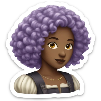Three musketeers dark black women lilac curly hair sticker