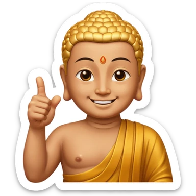 Buddha smiles and gives a thumbs up sticker