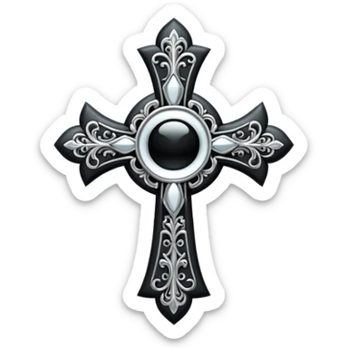 black goth cross sticker