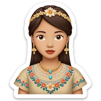 Filipino woman wearing a filipiña sticker