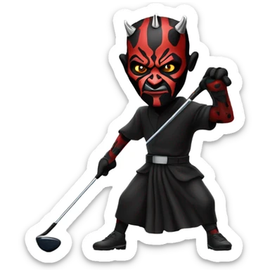 Darth maul playing golf sticker