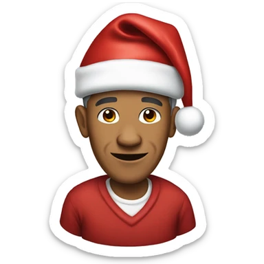 Obama wearing Santa Claus hat sticker