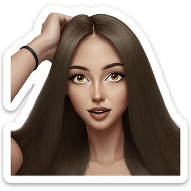 realistic portrait of girl sticker