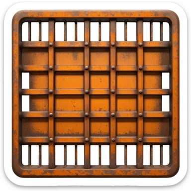 Rusting Metal Grate, seamless, top down perspective, in the style of gritty realism sticker