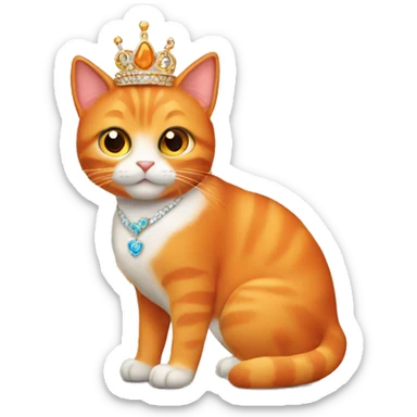All orange cat with tiara sticker