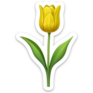 single Tulip Spring Green, straight stem sticker