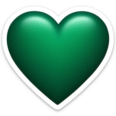 Dark green heart sticker