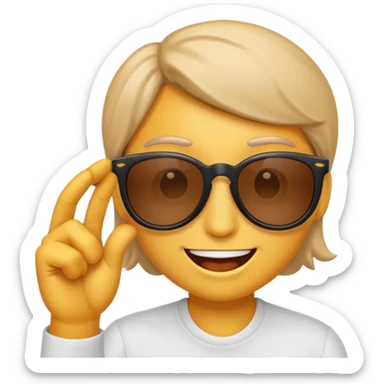 Emoji taking off sunglasses smirking sticker