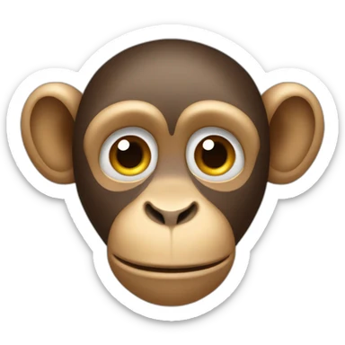 Monkey with earrings on its ears sticker