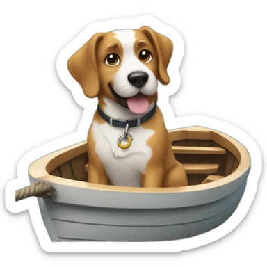 Dog on a boat sticker