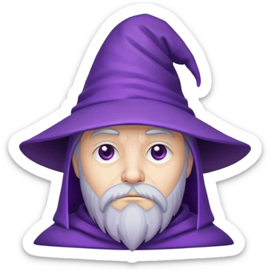 purple hat wizard sad sticker