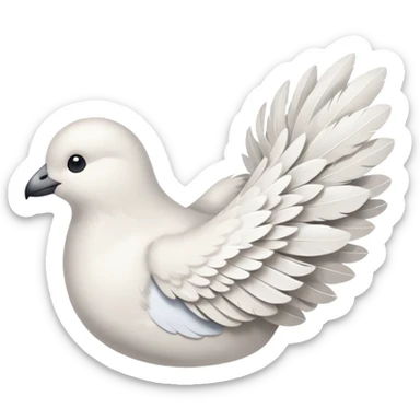 a dovetail consisting of white feathers sticker