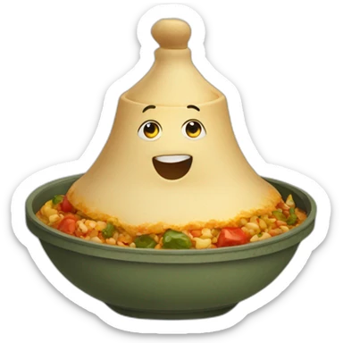 Extremely obese moroccan eating tajine sticker