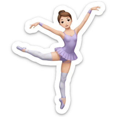 Ballet dancer in over the knee socks, leotard and brown hair sticker
