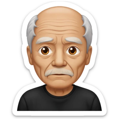 old man wear black t-shirt sticker