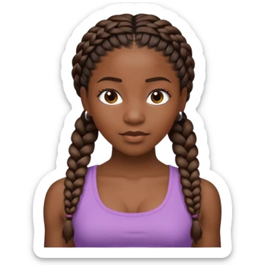 a black woman with braids with a crop top sticker