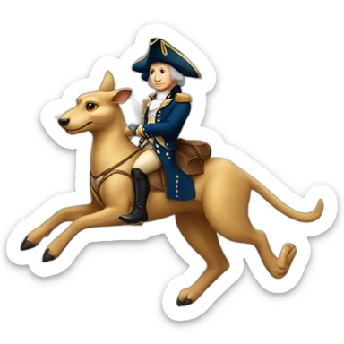 George Washington riding a kangroo with wings sticker