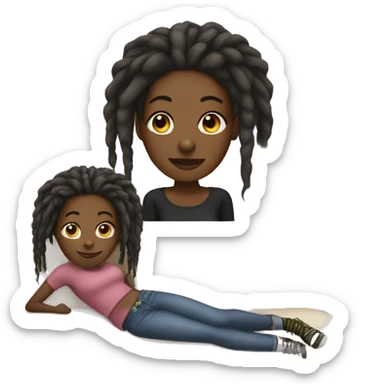 Black girl with dreadlocks on the couch sticker