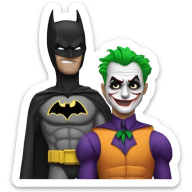 Batman giving the joker a low taper fade sticker