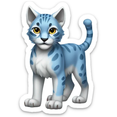 A blue lynx cub full body sticker