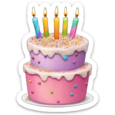 birthday cake, party, confetti, gifts, people sticker