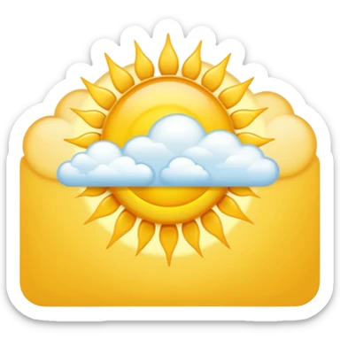 Clear sunny day with bright golden sun sticker