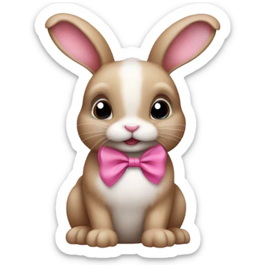 Bunny with pink bow sticker