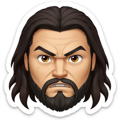 jason mamo long hair angry  from Games of throne character face only younger sticker