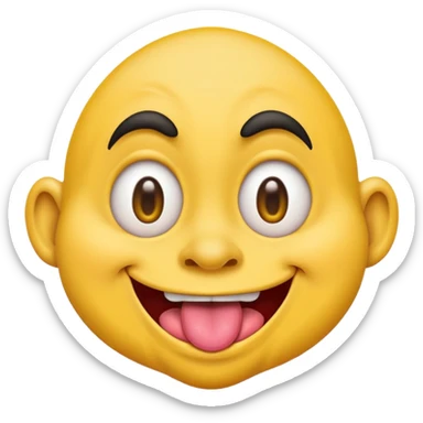 dopey emoji, silly face, tongue sticking out to the side, one eye bigger than the other, goofy grin sticker