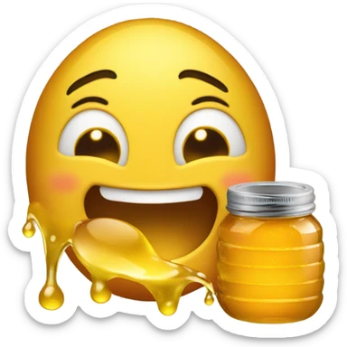 Yellow emoji committing honey  sticker