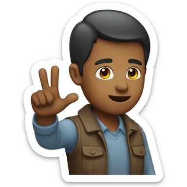 man raising his left hand sticker