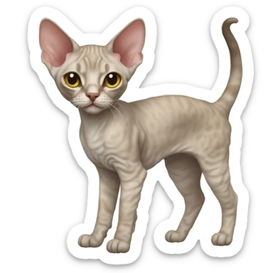 Devon Rex Cat Full Body sticker