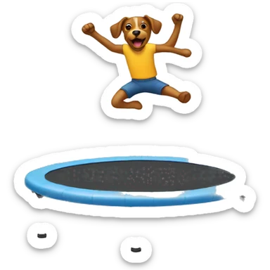someone jumping on a trampoline with their dog sticker