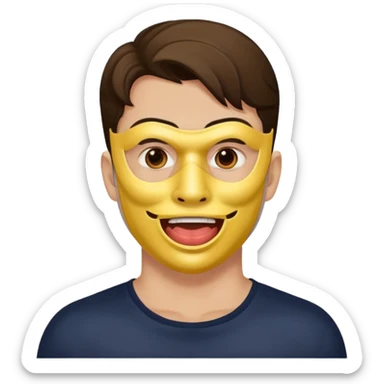 Masktok man drooling sticker