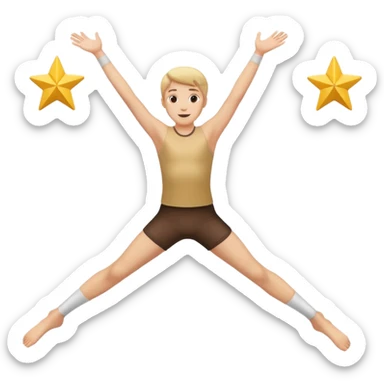 make a person jumping in a star position with their limbs straightened  sticker