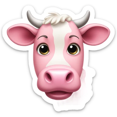 Pink cow sticker
