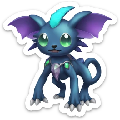cute cool edgy sharp eldritch ethereal Digimon-Fakemon-animal full body sticker