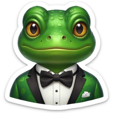 frog wearing bowtie sticker