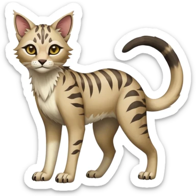 Modern Realistic Rare Fantasy Feline-Vernid-Trico-species by LiLaiRa full body sticker