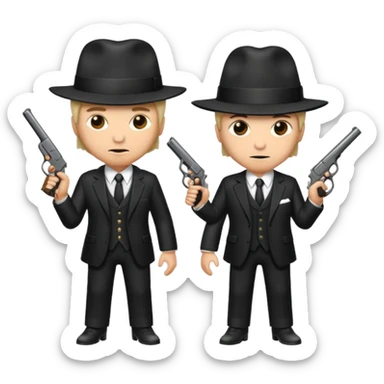 2 mafia members guns sticker