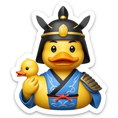 Samurai with rubber duck sticker