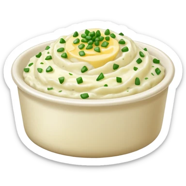 Mashed potatoes with chopped chives sticker