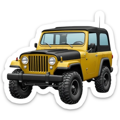 jeepster commando without top with straight flat hood sticker