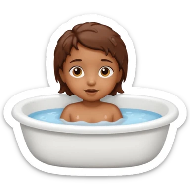 brown girl Baby Bath sticker