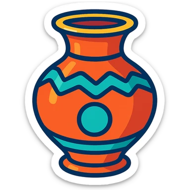a vase vibrant cartoon style sticker
