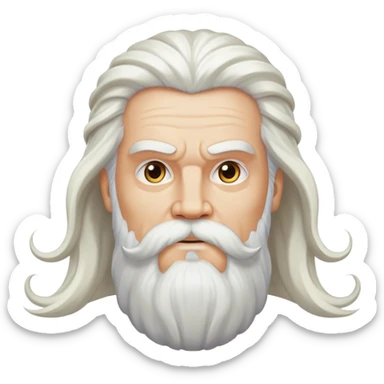 God, Zeus-like figure with long white hair, thunder, beard and white mustache sticker