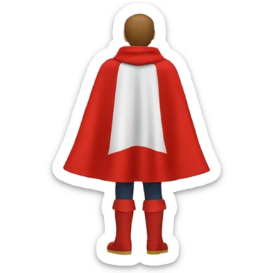 red hero cape back view sticker